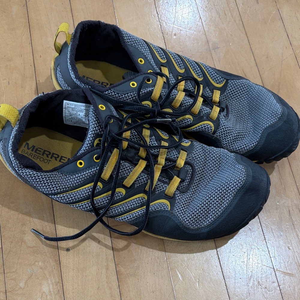 Merrell Men's Gray & Yellow Lightweight Trail Shoes Size 12 - Picture 2 of 3